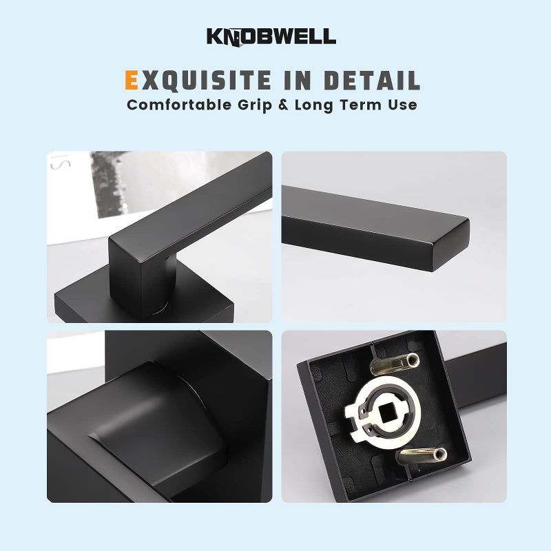 KNOBWELL 3 Pack Single Sided Matte Black Dummy Lever, Dummy Door Handle for Interior Door Use, Right/Left Handing, 0.93 lb One Lever (Only One Side Use) - Image 4